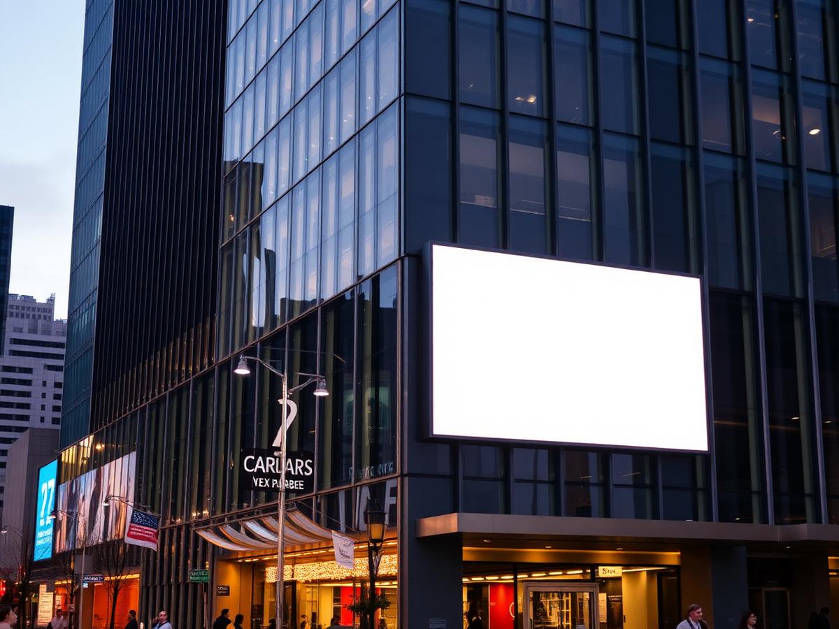 Outdoor LED billboard on a building facade